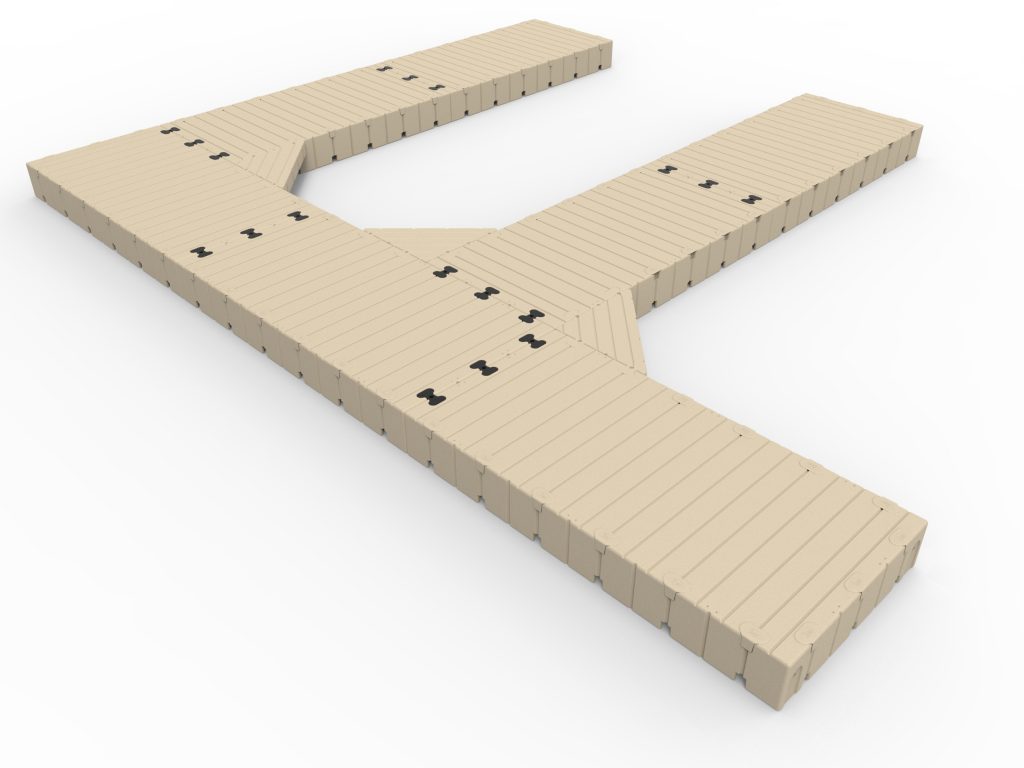 2 F Shape dock 30 Long x 25 Wide with 60  Finger DocksF30025w